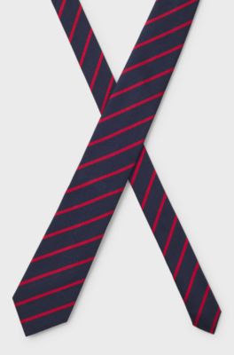 Striped silk-blend tie, Light Pink