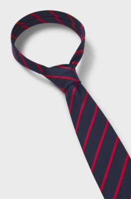 Striped silk-blend tie, Light Pink