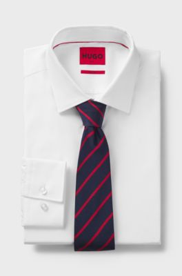 Striped silk-blend tie, Light Pink
