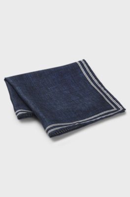 Silk pocket square, Dark Blue