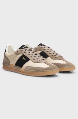 Colour-blocked trainers, Beige