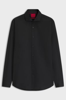 Slim-fit easy-iron shirt, Black