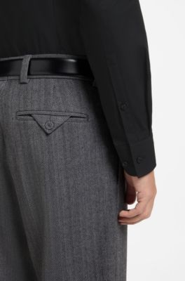 Slim-fit easy-iron shirt, Black