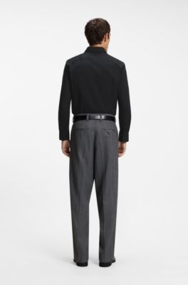 Slim-fit easy-iron shirt, Black