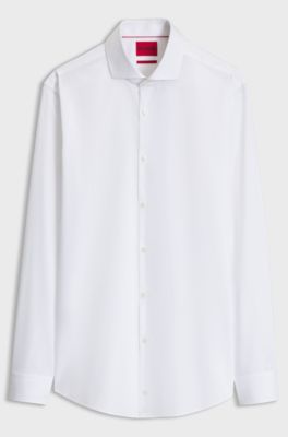 Slim-fit easy-iron shirt, White