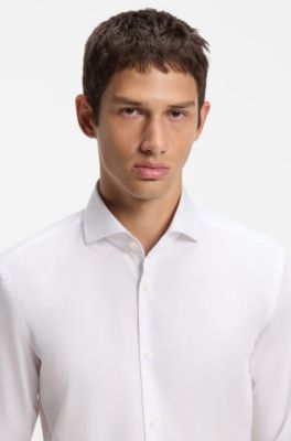 Slim-fit easy-iron shirt, White
