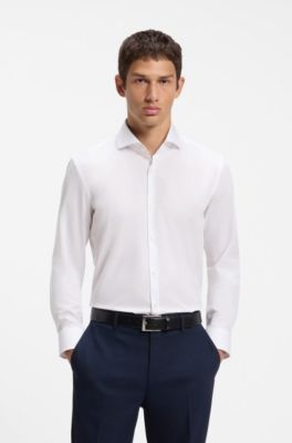 Slim-fit easy-iron shirt, White