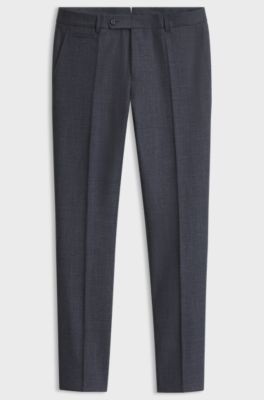 Slim-fit virgin-wool trousers, Dark Blue