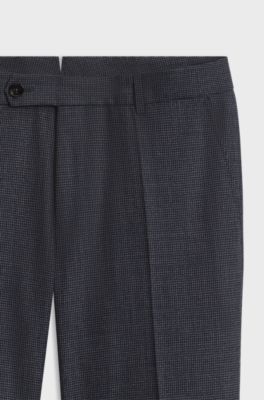 Slim-fit virgin-wool trousers, Dark Blue
