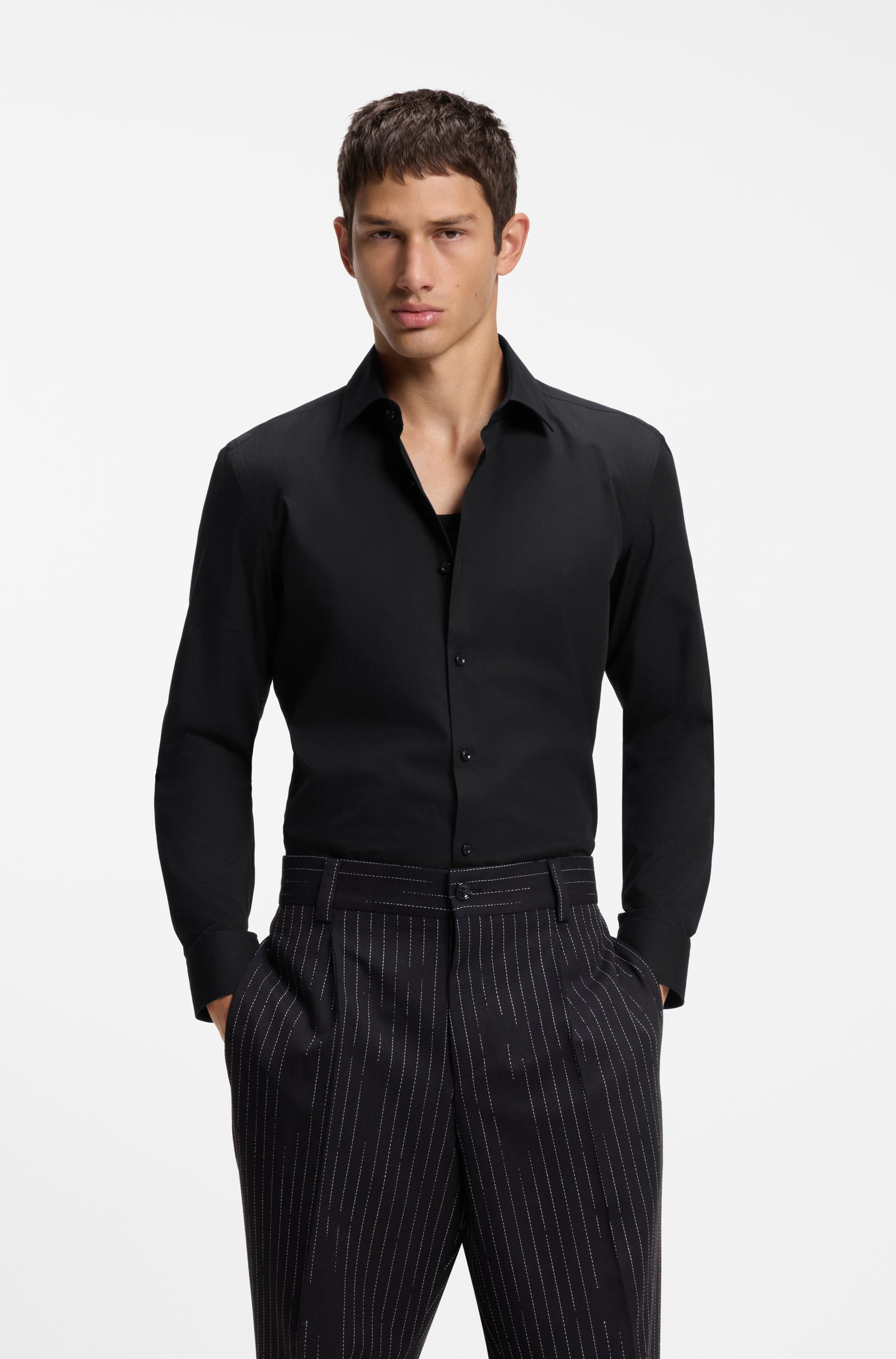 Hugo Slim-fit Kent collar shirt skjortor & blusar herr