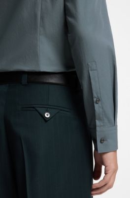 Slim-fit Kent collar shirt , Dark Grey