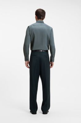 Slim-fit Kent collar shirt , Dark Grey