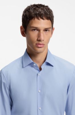 Slim-fit Kent collar shirt , Light Blue