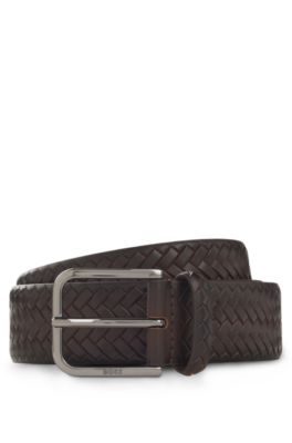 BOSS ONE leather belt, Dark Brown