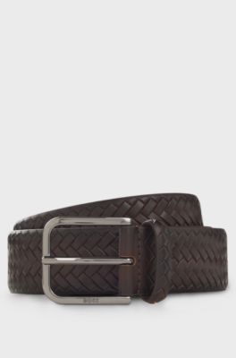 BOSS ONE leather belt, Dark Brown