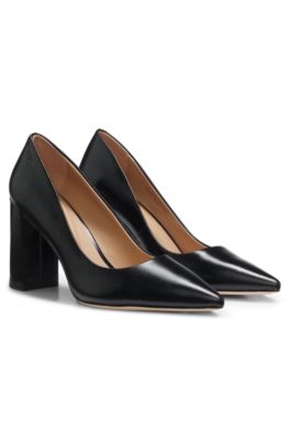 Leren pumps, Zwart