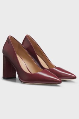 D&eacute;collet&eacute; in pelle, Rosso scuro