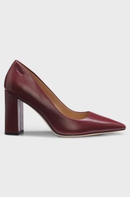 D&eacute;collet&eacute; in pelle, Rosso scuro