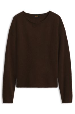 Relaxed-fit sweater in an alpaca and wool blend, Brown