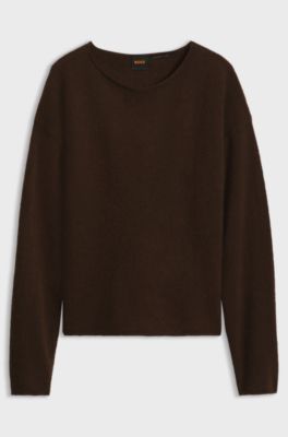 Relaxed-fit sweater in an alpaca and wool blend, Brown