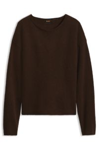 Jersey relaxed fit de mezcla de alpaca y lana, Marr&oacute;n
