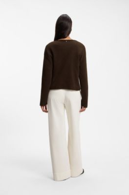 Relaxed-fit sweater in an alpaca and wool blend, Brown