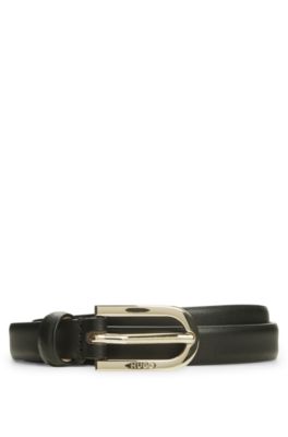Italian-made leather belt, Black