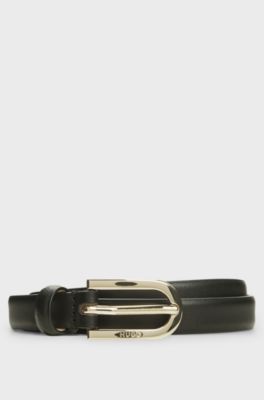 Italian-made leather belt, Black