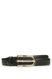 Italian-made leather belt, Black
