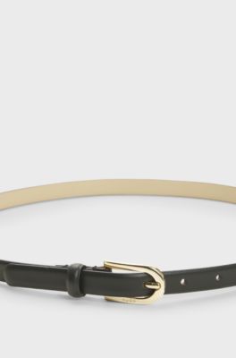 Italian-made leather belt, Black