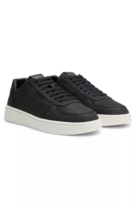 Crocodile-embossed sneakers