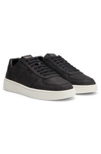 Crocodile-embossed sneakers, Black