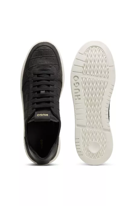 Crocodile-embossed sneakers