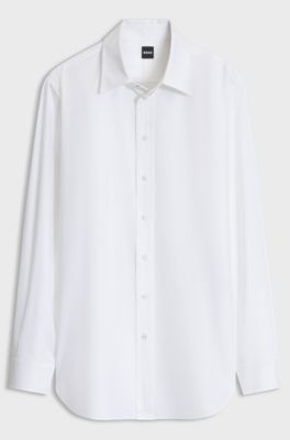 Relaxed-fit blouse in cotton twill, White