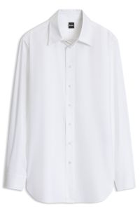 Relaxed-fit blouse in cotton twill, White