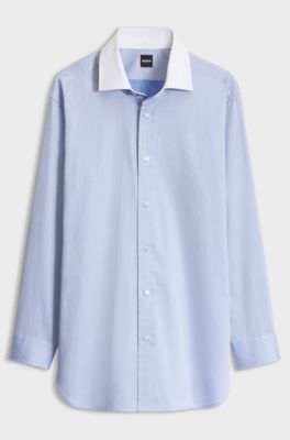 Relaxed-fit blouse in cotton twill, Light Blue