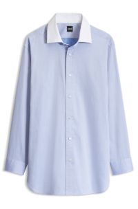 Relaxed-fit blouse in cotton twill, Light Blue