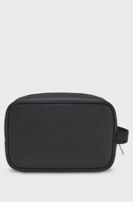 Logo-trim washbag, Black