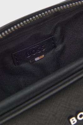 Kulturbeutel mit Logo-Detail, Schwarz