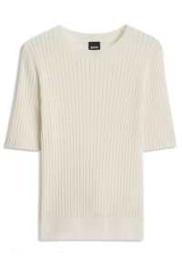 Rib-knit sweater, Natural