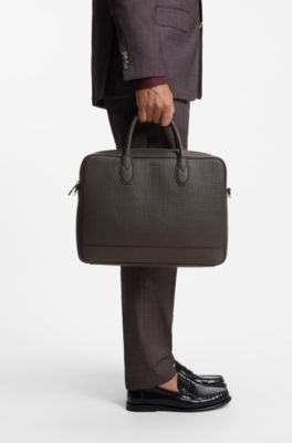 Textured document case, Dark Brown