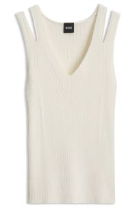 Rib-knit top, Natural