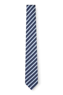 Silk-blend tie, Blue stripes
