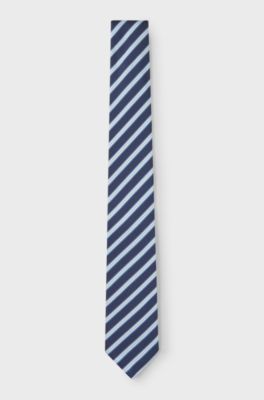 Silk-blend tie, Blue stripes