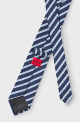Silk-blend tie, Blue stripes