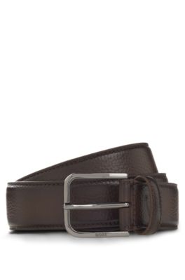 BOSS ONE Italian-leather belt, Dark Brown