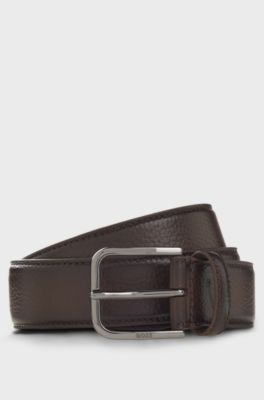 BOSS ONE Italian-leather belt, Dark Brown