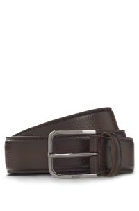 BOSS ONE Italian-leather belt, Dark Brown