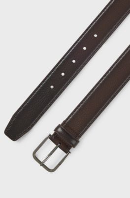 BOSS ONE Italian-leather belt, Dark Brown