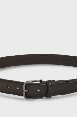 BOSS ONE Italian-leather belt, Dark Brown
